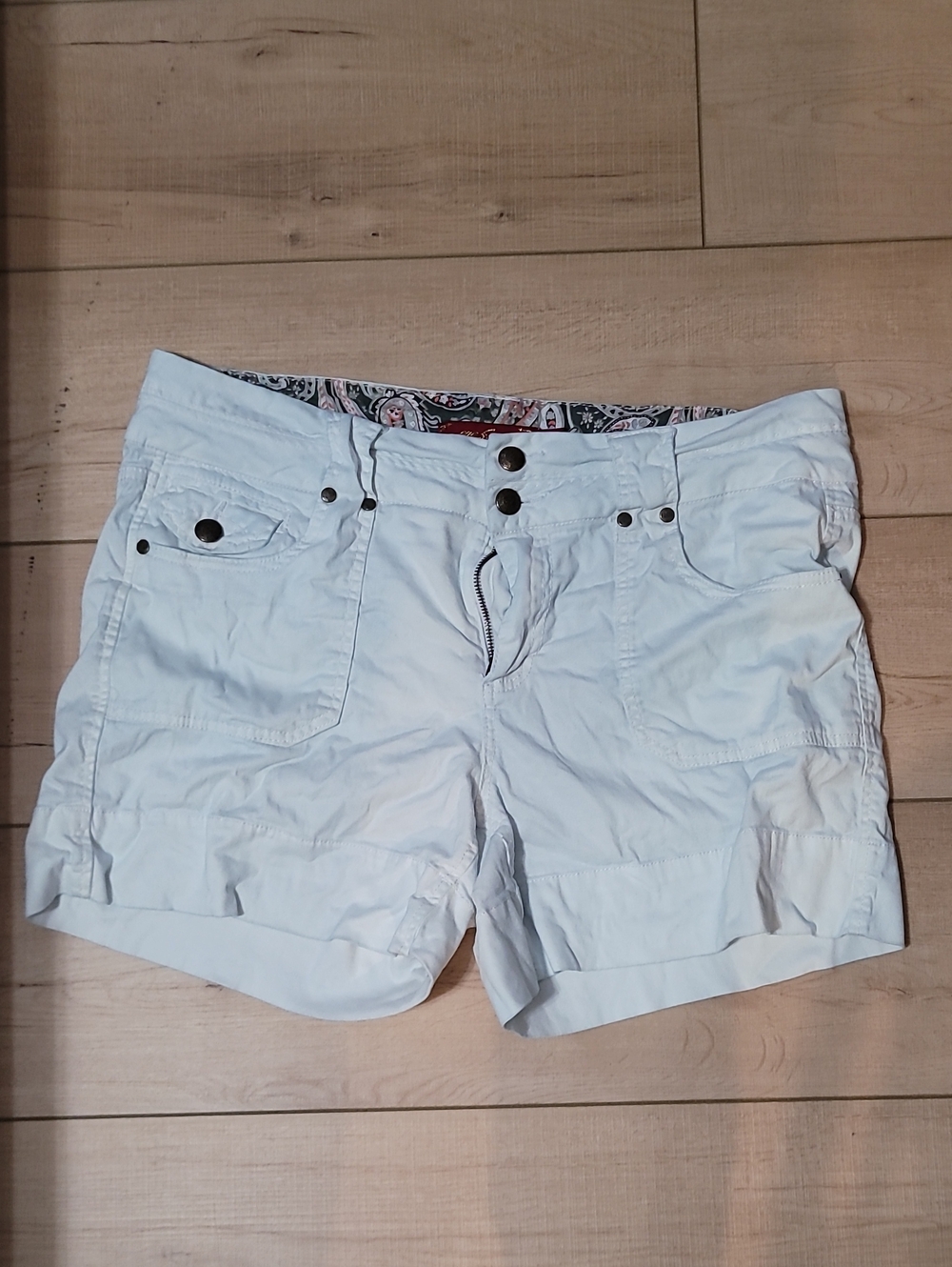White Casual Cargo Bermuda Shorts